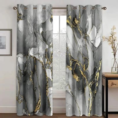 3D Modern Abstracte Lijn Luxe Elegantie Goedkoop 2 Stuks Dunne Gordijnen voor Woonkamer Slaapkamer Raam Draperie Home Dec (W50H130cm)-2pcs&Grommet Top gray