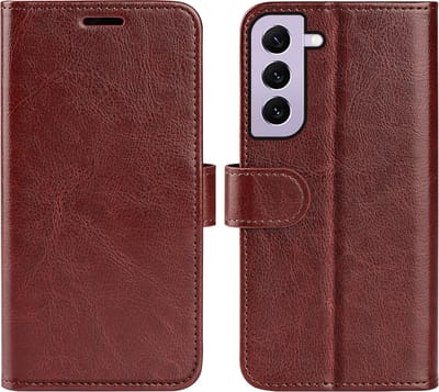 MobyDefend Hoesje - Geschikt voor Samsung Galaxy S23 - Wallet Book Case (Sluiting Achterkant) - Bruin