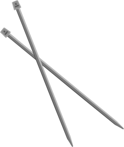 Set van 2 Enkele Punt Breinaalden van 35CM - Aluminium Breipennen voor Handgemaakt Weven en DIY Projecten (9MM)