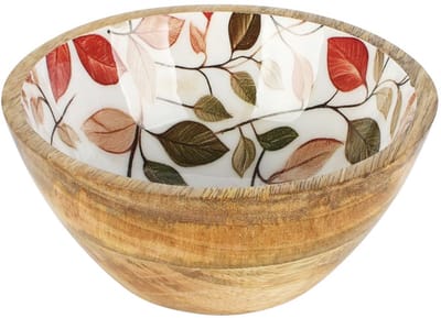 Dekoratief | Bowl 'Leaf Life', naturel, hout, 15x15x6cm | A258415