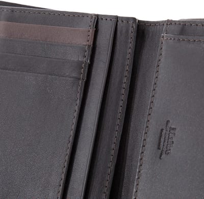 Maître Tinello Humbert Portemonnee RFID-bescherming Leer 10 cm - Jongens - Staand formaat - darkbrown