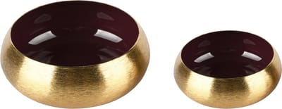 Dekoratief | Set 2 theelichthouders, goud/bruin, metaal, 11x11x5cm | A248296