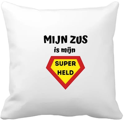Akyol - mijn zus is mijn superheld Kussen hoes - Zus - super zus - verjaardag - cadeautje voor zus - zus artikelen - kado - geschenk - 40 bij 40 cm