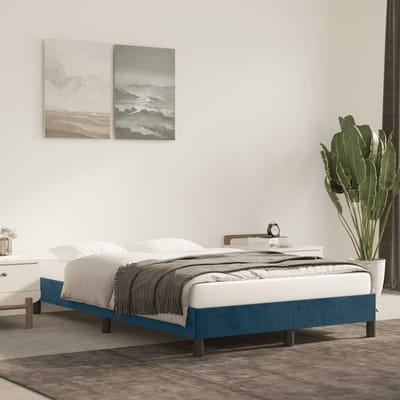 vidaXL - Bedframe - zonder - matras - 120x200 - cm - fluweel - donkerblauw