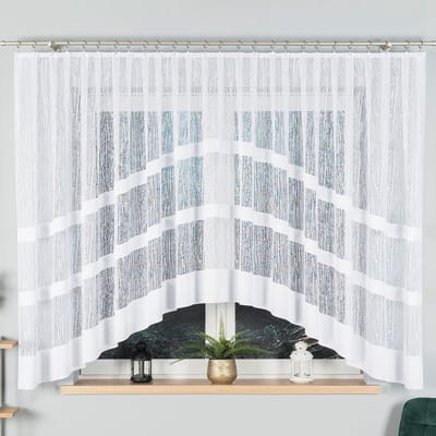 Markizeta WIKTORIA - Gordijn - Jacquard - 410x160 cm - Wit