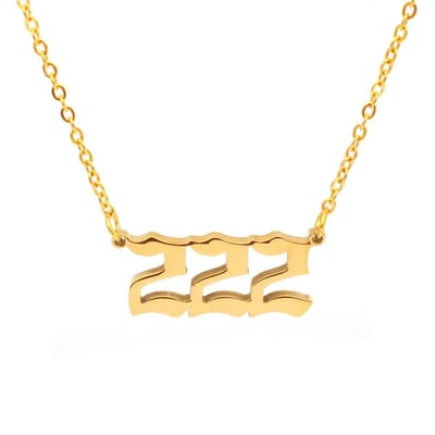 Bixorp Luck Geluksketting met Engelengetal 222 Goudkleurig - Afscheidscadeau - Ketting met Hanger
