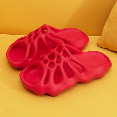 Dames Heren Mode Strand Slippers Zachte Koppel Indoor Badkamer Slippers Dames Huis Vloerschoenen Holle Dikke Zool Slippers 8.5-9(CN39-40) rood