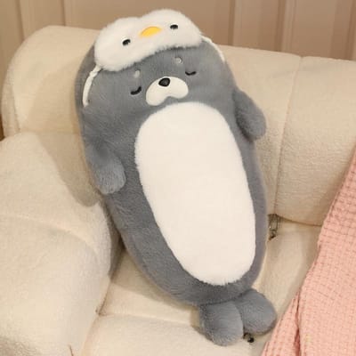 Comfortabel Zeeotter Kussen Super Schattige Zeehond Pluche Pop Levensgetrouwe Knuffel Dier Slaapmaatje Pop Verjaardagscadeau 45cm