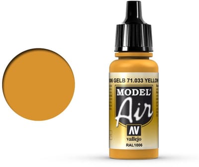 Vallejo Hobbyverf Acrylverf - 71033 Model Air Yellow Ochre - Acryl Verf flesje - 17 ml