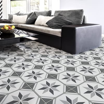 Antislip vloerstickers met beschermlaag - TERAMO CEMENT TEGELS - 120x120cm - 9 stickers 40x40cm