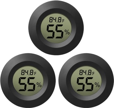 carmdering - Hygrometer Thermometer - Vochtigheidsmeter Temperatuurmeter - LCD Monitor - Realtime Meting - Nauwkeurige Data - Kunststof - Compact Ontwerp - Gezondheidsbescherming - 3 Stuks