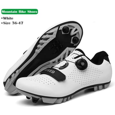 Chaussures de cyclisme VTT pour hommes et femmes, bottes de vélo de route, baskets ultralégères à vitesse plate, chaussures à crampons SPD, chaussures de vélo de montagne autobloquantes 37 black