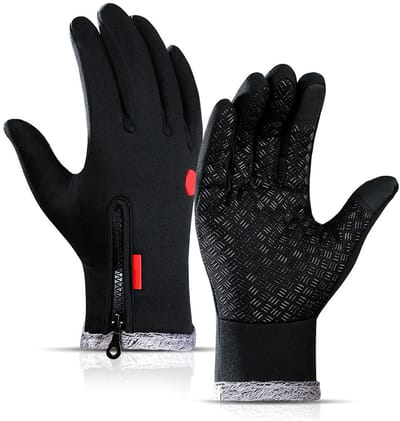 Handschoenen - Handschoenen winter - Fiets Handschoenen - Handschoenen heren - Winterhandschoenen - Thermo handschoenen - Touchscreen en Winddicht Waterdicht - Heren en Dames Zwart - 1 paar - S