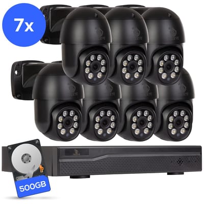 Teceye Compleet Camera Beveiliging Set met 7x PTZ POE Camera - Beveiligingscamera - Beveiligingscamera binnen - Beveiligingscamera buiten - CCTV Camera systeem - Beveiligingscamera set - Bewakingscamera set