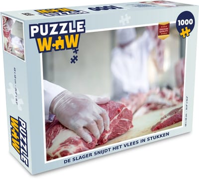 Puzzel De slager snijdt het vlees in stukken - Legpuzzel - Puzzel 1000 stukjes volwassenen