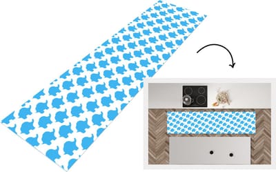 Keukenloper - Loper keuken - Blauw - Olifant - Design - 200x50 cm - Keukenloper vinyl
