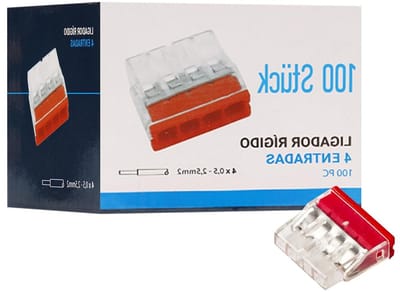 Kabelverbindingen, 4-polige klemmen voor geleiders, 100 stuks, geschikt voor diverse kabels en draadsoorten, terminal klemmen voor 0.5-2.5MM² geleiders