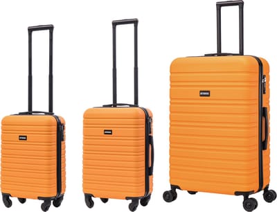 BlockTravel kofferset 3 delig ABS ruimbagage en handbagage 29 39 en 95 liter - inbouw TSA slot - oranje