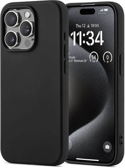 YPCd Backcover Geschikt voor Apple iPhone 15 Pro – Shockproof TPU Hoesje met Verhoogde Randen voor Scherm- en Camerabescherming – Zwart