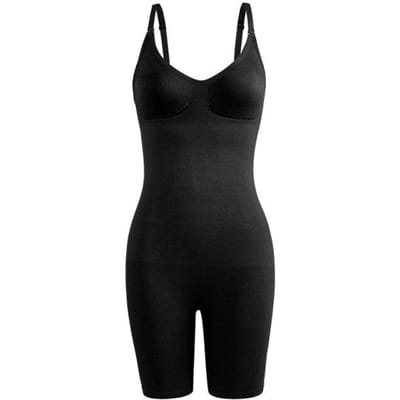 Naadloze dames bodysuit butt lifter shapewear taille trainer body shaper strappy-back borstverbeterend corrigerend ondergoed korset L/XL zwart