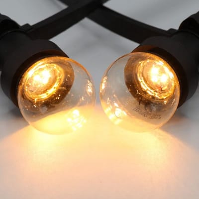 Ambisphere - Prikkabel 5 meter met 5 fittingen + 5 warm witte ledlampen - Waterdichte feestverlichting - NIET Koppelbaar