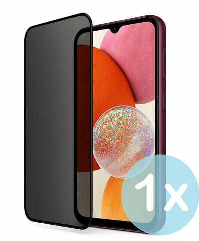 Privacy Screenprotector Geschikt voor Samsung Galaxy A14 4G – Anti-Gluren – Krasbestendig Gehard Glas 9H – Volledige Dekking – FuturiQ