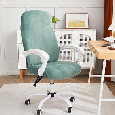 1 Stuk Fluweel Kantoorstoelhoes Elastisch Stofdicht Computerstoel Zitkussenhoes Antislip Gaming Fauteuilhoes voor Studeerkamer M Chair Cover