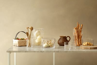 L.S.A. - Wicker Voorraadpot 12,5 cm - Glas - Transparant
