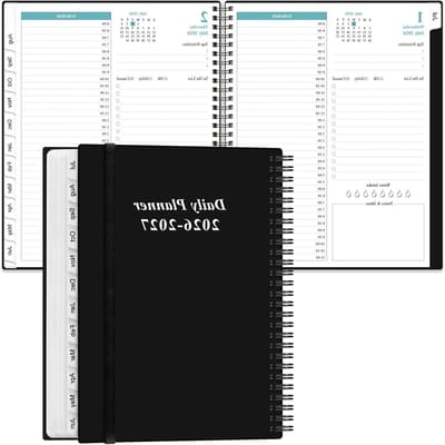 Dagplanner 2026-2027 - Agenda Maandplanner - Afspraken Bijhouden - Pagina Per Dag - A4 Formaat - Zwart