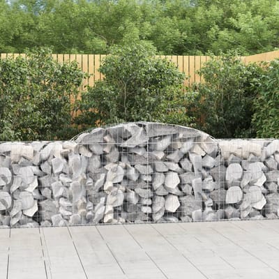 vidaXL - Schanskorven - 4 - st - gewelfd - 300x50x80/100 - cm - gegalvaniseerd - ijzer