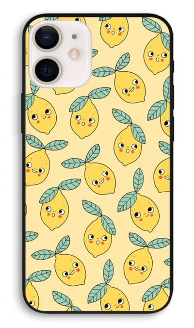 Case Company® - Hoesje geschikt voor iPhone 12 hoesje - Citroenen - Biologisch Afbreekbaar Telefoonhoesje - Bescherming alle Kanten en Schermrand