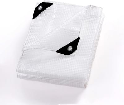Afdekzeil Waterdicht - Beschermend Zeildoek - Tuin Beschermen - UV-gestabiliseerd Scheurvast - 5 x 8 Meter - Transparant Wit