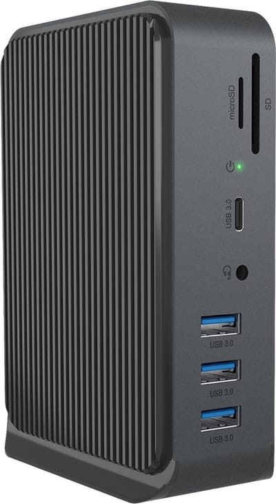ICY BOX IB-DK2261AC Draadloos USB 3.2 Gen 1 (3.1 Gen 1) Type-C Antraciet