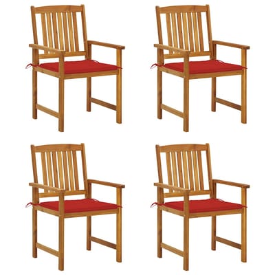 vidaXL - Tuinstoelen - 4 - st - met - kussens - massief - acaciahout
