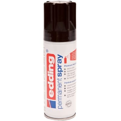 edding 5200 spuitverf in spuitbus - diepzwart glanzend - 1 stuk - 200 ml verf - direct dekkend – 0,7-1 m2 oppervlak - acrylverf voor het lakken en versieren van glas, metaal, hout, keramiek, kunststof, canvas - permanent spray, verfspray