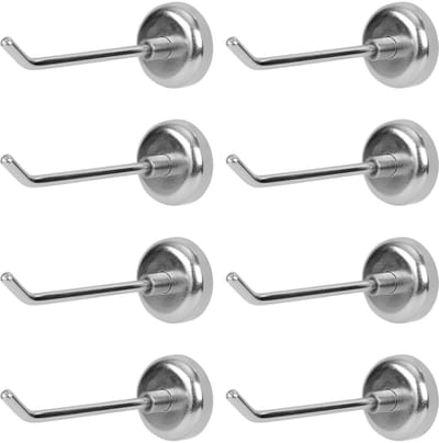 Dailygoods - 8 Stuks Magnetische Haken, Sterke Magneethangers Belastbaar Tot 1,5kg Robuust Wandhaken om op te Hangen Keuken Koelkast Garage Kluisje Cruiseschip Essentials (Zilver)