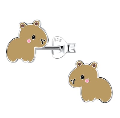 La Rosa Princesa Capibara oorbellen Meisje- kawaii - 925 Zilver