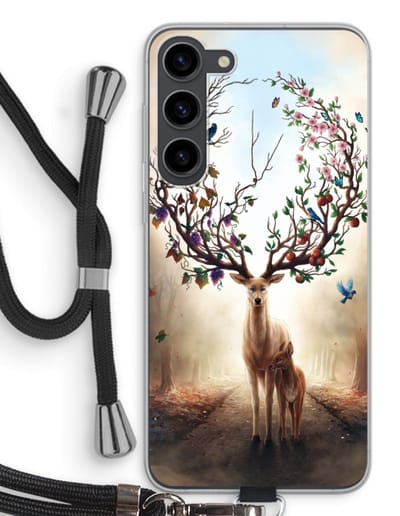 Case Company® - Hoesje met koord geschikt voor Samsung Galaxy S23 Plus hoesje met Koord - Seasons Change - Telefoonhoesje met Zwart Koord - Bescherming aan alle Kanten en Over de Schermrand