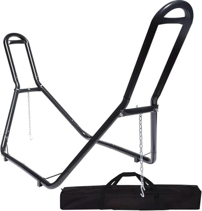 Hangmatstandaard - Hangmat frame - Ontspannen in de tuin - Dubbele bars ontwerp - 3 x 0.99 meter - Zwart
