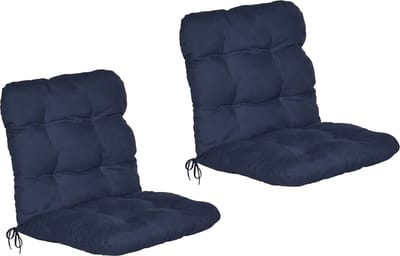 Beautissu Flair NL – Set van 2 Tuinkussen Lage Rug Blauw – 100x50 cm – Zitkussen Matraskussen voor Tuin Meubelen