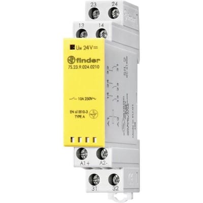 Finder 7S.23.9.012.0210 Koppelrelais Nominale spanning: 250 V Schakelstroom (max.): 10 A 2x NO, 1x NC 1 stuk(s)