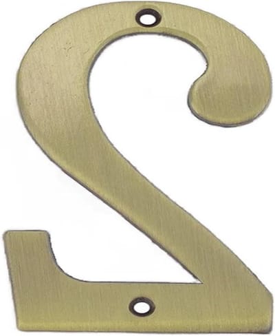 Metalen Huisnummer - Adres Plaat - Deur Decoratie - Gouden Afwerking - 7 Cm Hoog - Messing