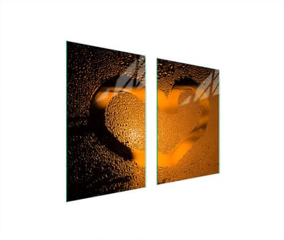 TMK ArtDeko Serie - Glazen Beschermplaat - 65x52 cm - Hartvormig - Veiligheidsglas