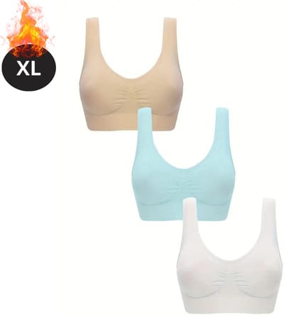 Bovista BH Set Zonder Beugel - Zonder Bandjes - Push-up Bh's - Comfort Beha - Comfortabel - Sterk - Dames - 3 Pack - Gemengd 10 - Maat XL