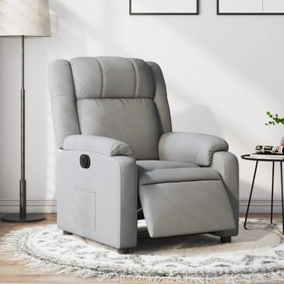 vidaXL - Fauteuil - elektrisch - verstelbaar - stof - lichtgrijs