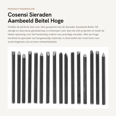 Dailygoods- Sieraden Beitel Hoge Hardheid - Sieraden Aambeeld - DIY Gereedschap - Stevig Materiaal - Handgesneden Sieraden - 16 Stuks Beschikbaar