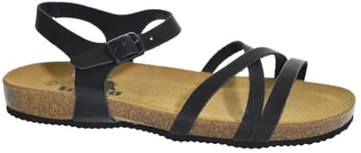 Longo Zwarte Leren Dames Sandalen - Zwart - 37