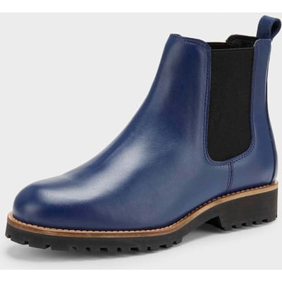 Chelsea boots van echt leer - koningsblauw - Gr. 36 van Goldner Fashion