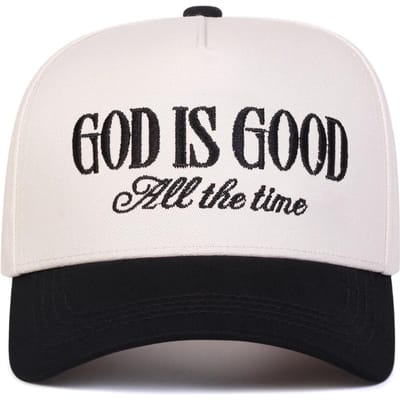 Unisex God Is Goed Letter Borduurwerk Baseballpetten Lente Herfst Buiten Verstelbaar Casual Petten Zonbescherming Pet Sportpet white