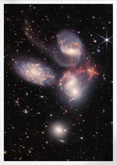 Stephanâ€™s Quintet By Webb | Space, Astronomie & Ruimtevaart Poster | A3: 30x40 cm